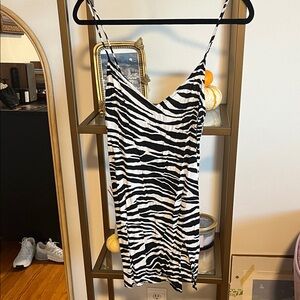 Motel Rocks Black and White Zebra Mini Dress